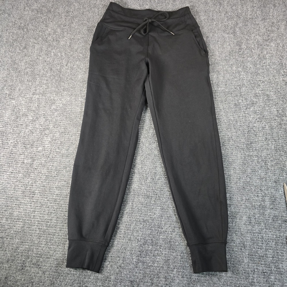 Yogalicious Lux Women's Size Small Cuffed Ankle Jogger Pants Black Zip Pockets
